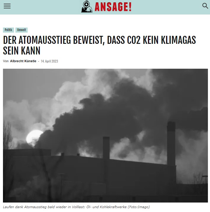 DER ATOMAUSSTIEG BEWEIST, DASS CO2 KEIN KLIMAGAS SEIN KANN