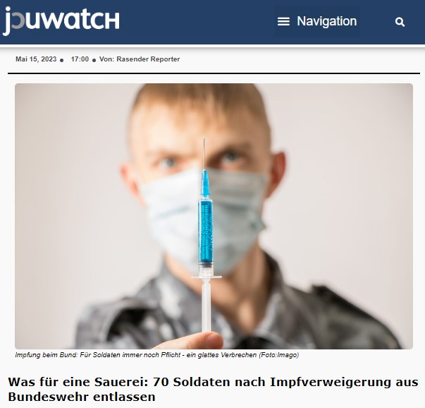 Was für eine Sauerei: 70 Soldaten nach Impfverweigerung aus Bundeswehr entlassen